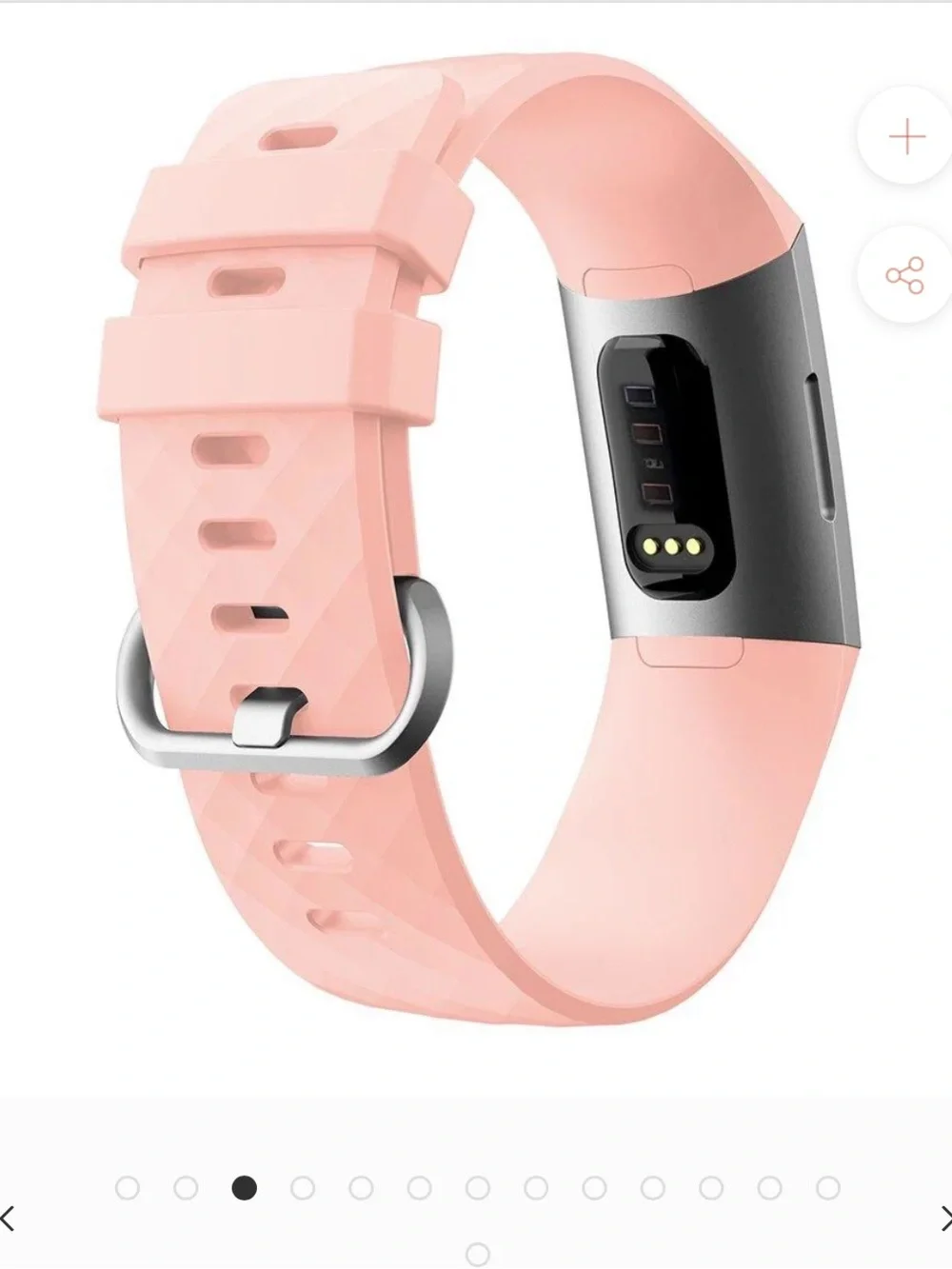 FitBands pink silicone replacement band for FitBit Charge 3 or 4